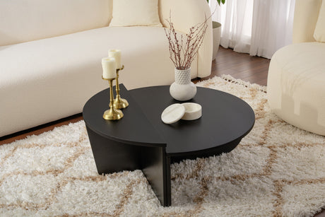 Runde Couchtisch Schwarz Gestuft Melamin 85 cm Orin
