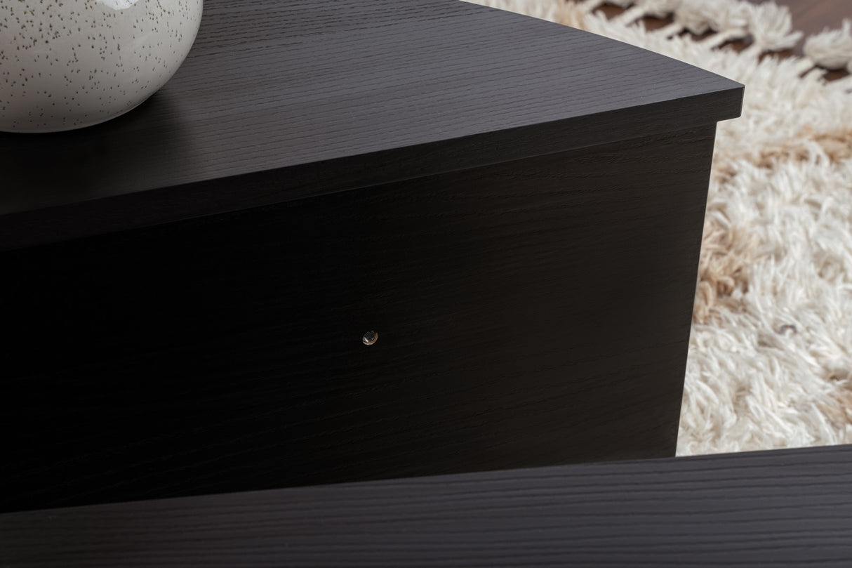 Runde Couchtisch Schwarz Gestuft Melamin 85 cm Orin