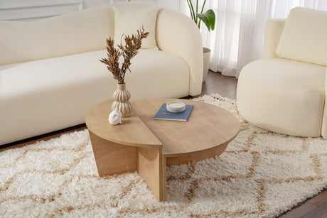 Runder Couchtisch Natur 85 cm Melamin Orin