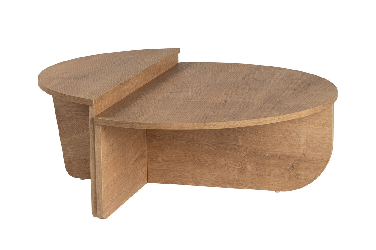 Runder Couchtisch Natur 85 cm Melamin Orin