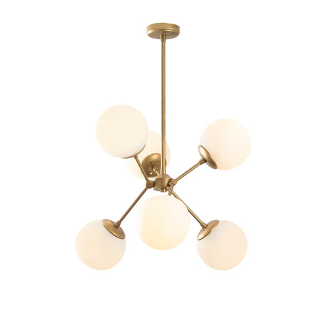 Hängelampe 6-flammig Gold Glas Sereno
