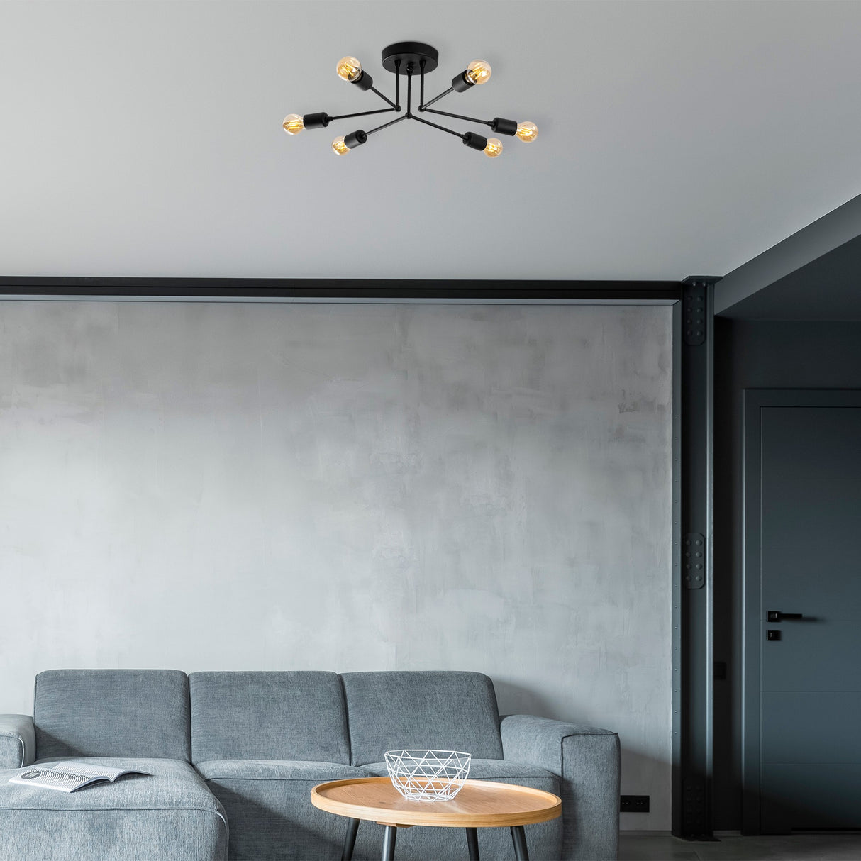 Deckenlampe Schwarz Metall Sentinel