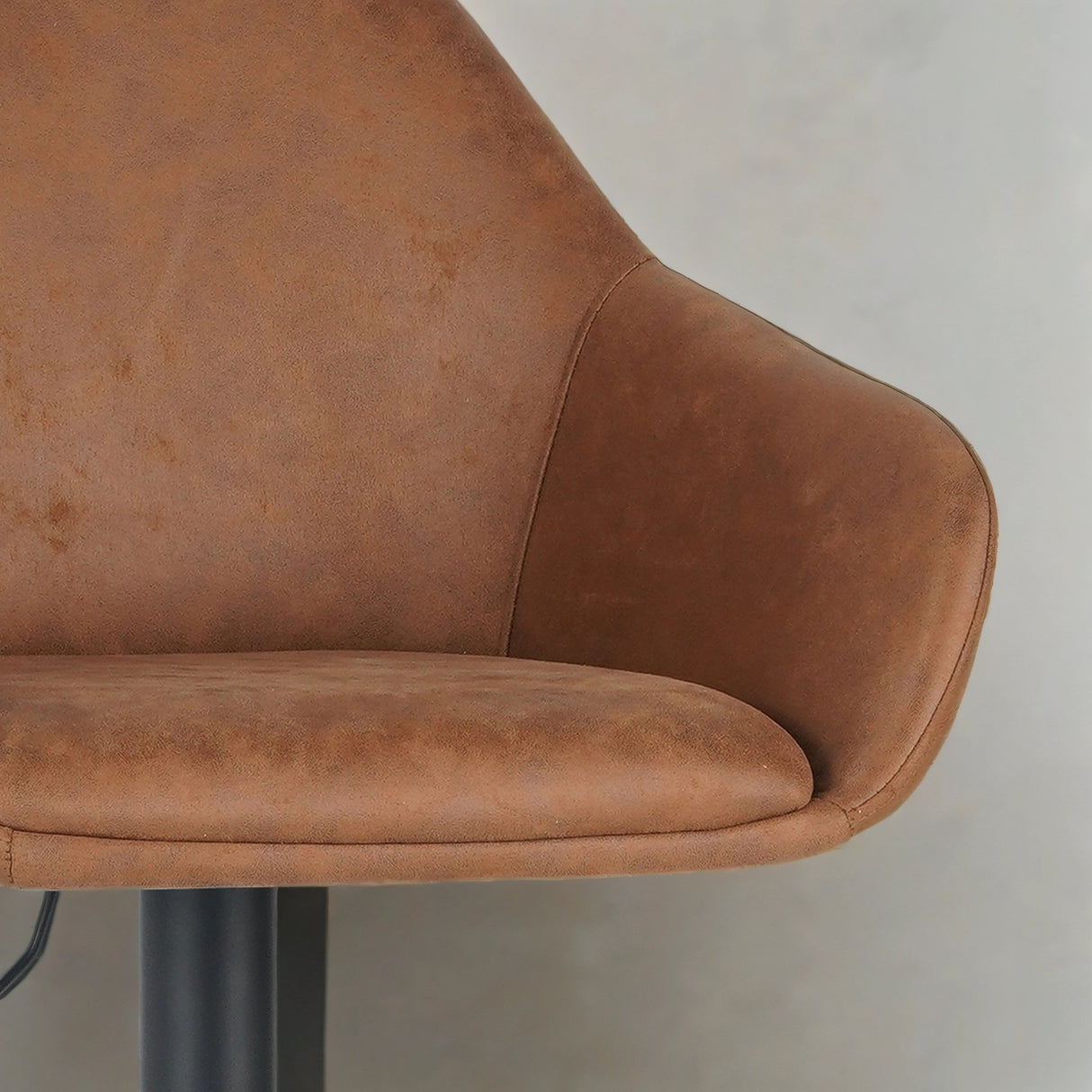 Venom Barhocker Cognac Öko-Leder - Verstellbarer Drehbarer Barstuhl mit Armlehne