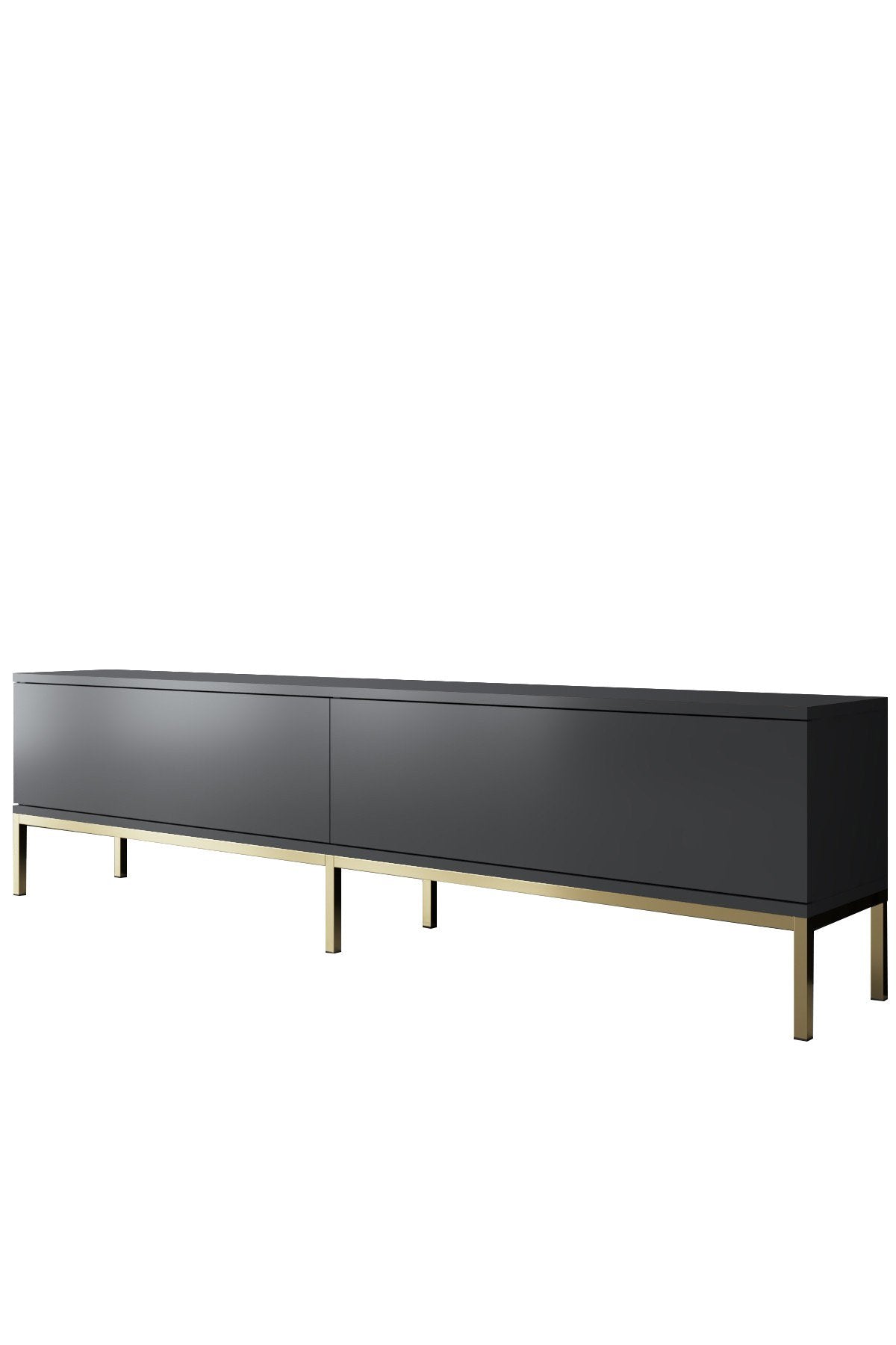 Möbelset Anthrazit Lord - Couchtisch + TV-Schrank + Sideboard - Goldener Rahmen