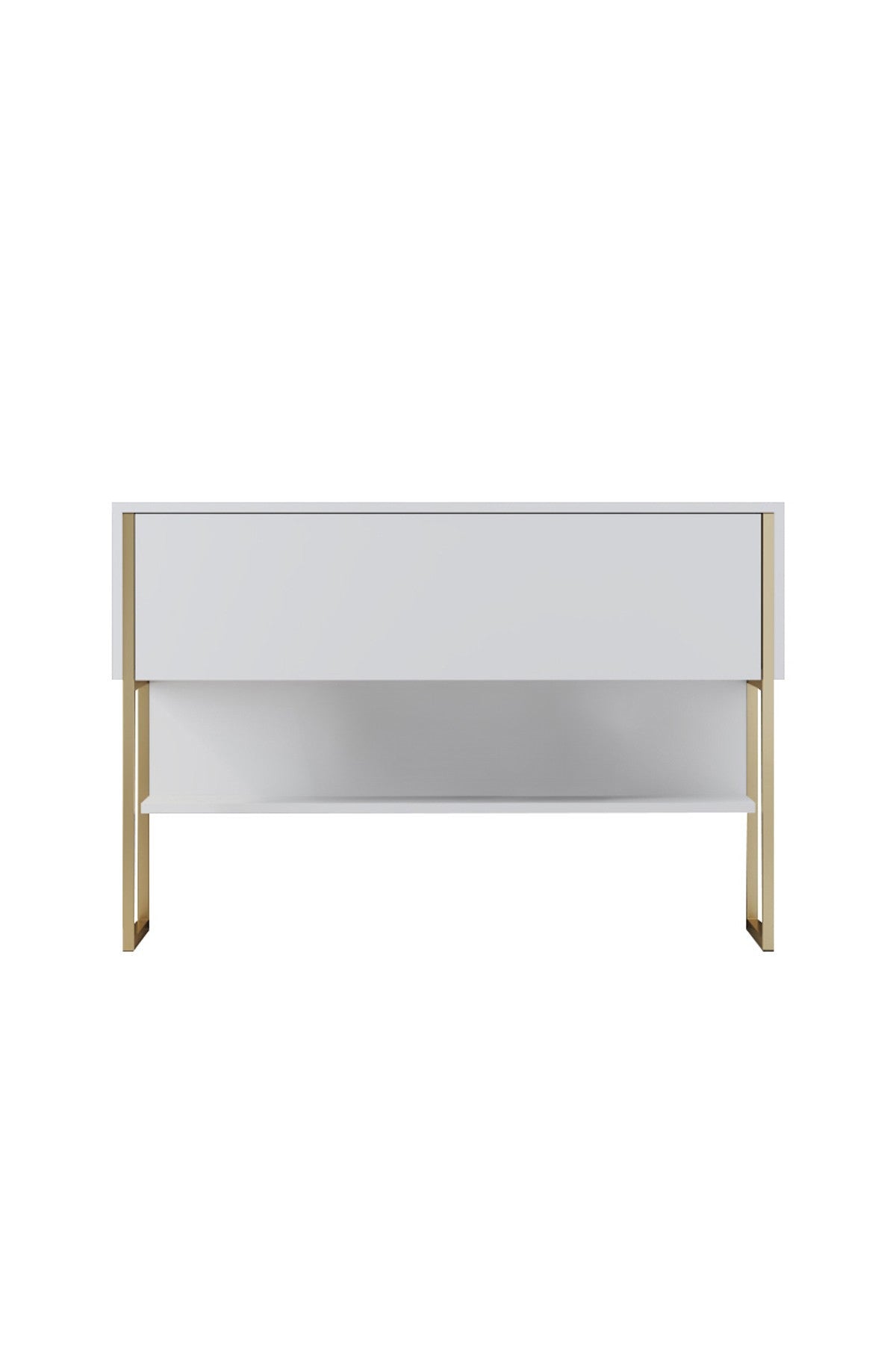 Modernes Sideboard Weiß Luxus 120x80x30 - Goldrahmen - Ein Fach