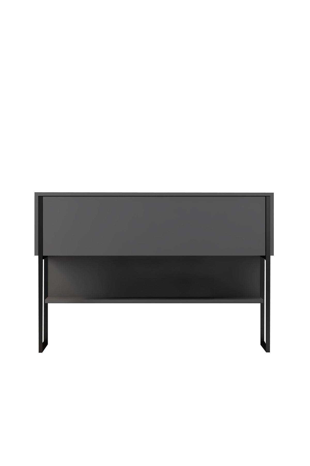 Modernes Sideboard Anthrazit Luxus 120x80x30 - Schwarzes Gestell - Ein Fach