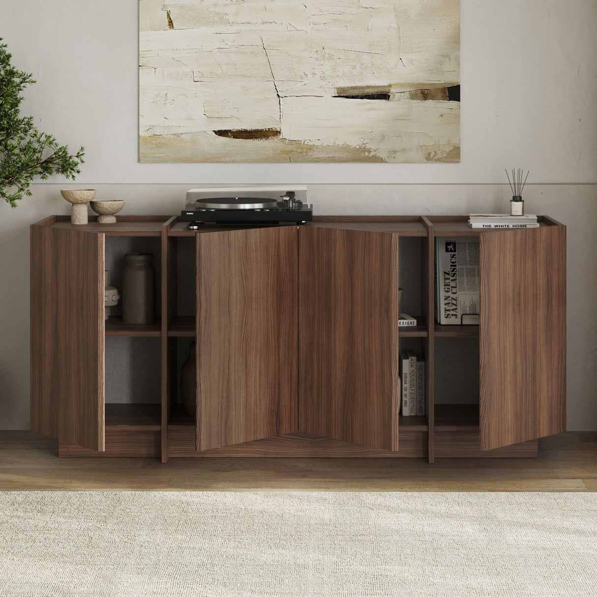 Dorma Konsolentisch in Milano-Walnuss 180 cm Melaminbeschichteter Holzverbundstoff