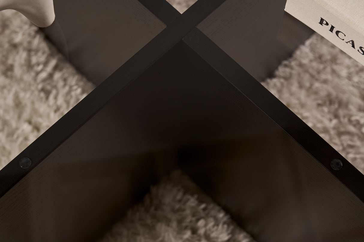 Couchtisch Aris Rund 75 cm Glas - Schwarzes Gestell