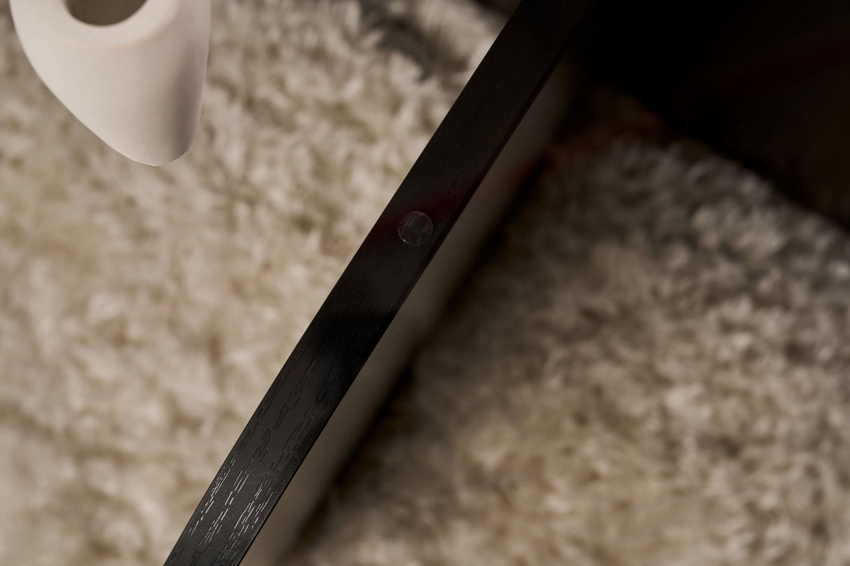 Couchtisch Aris Rund 75 cm Glas - Schwarzes Gestell