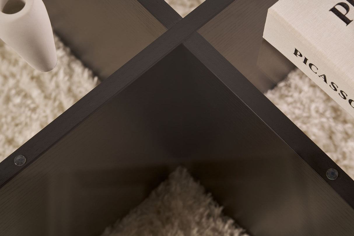 Couchtisch Aris Rund 75 cm Getöntes Glas - Schwarzes Gestell