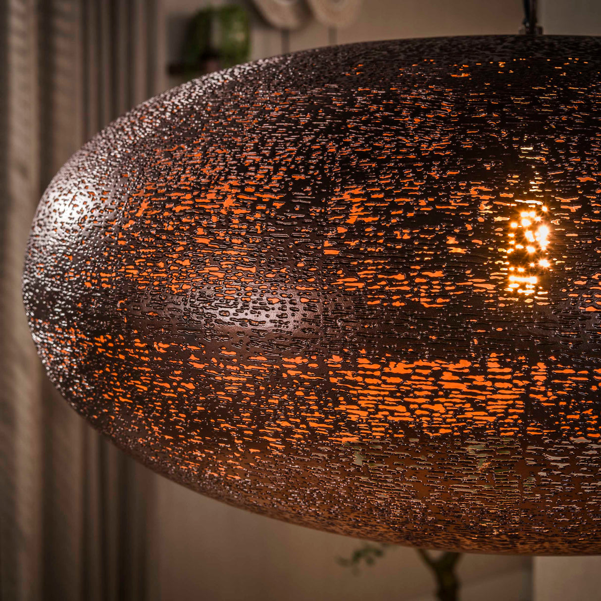 Hanglamp 1-lichts antiek koper Chase Ø68 cm