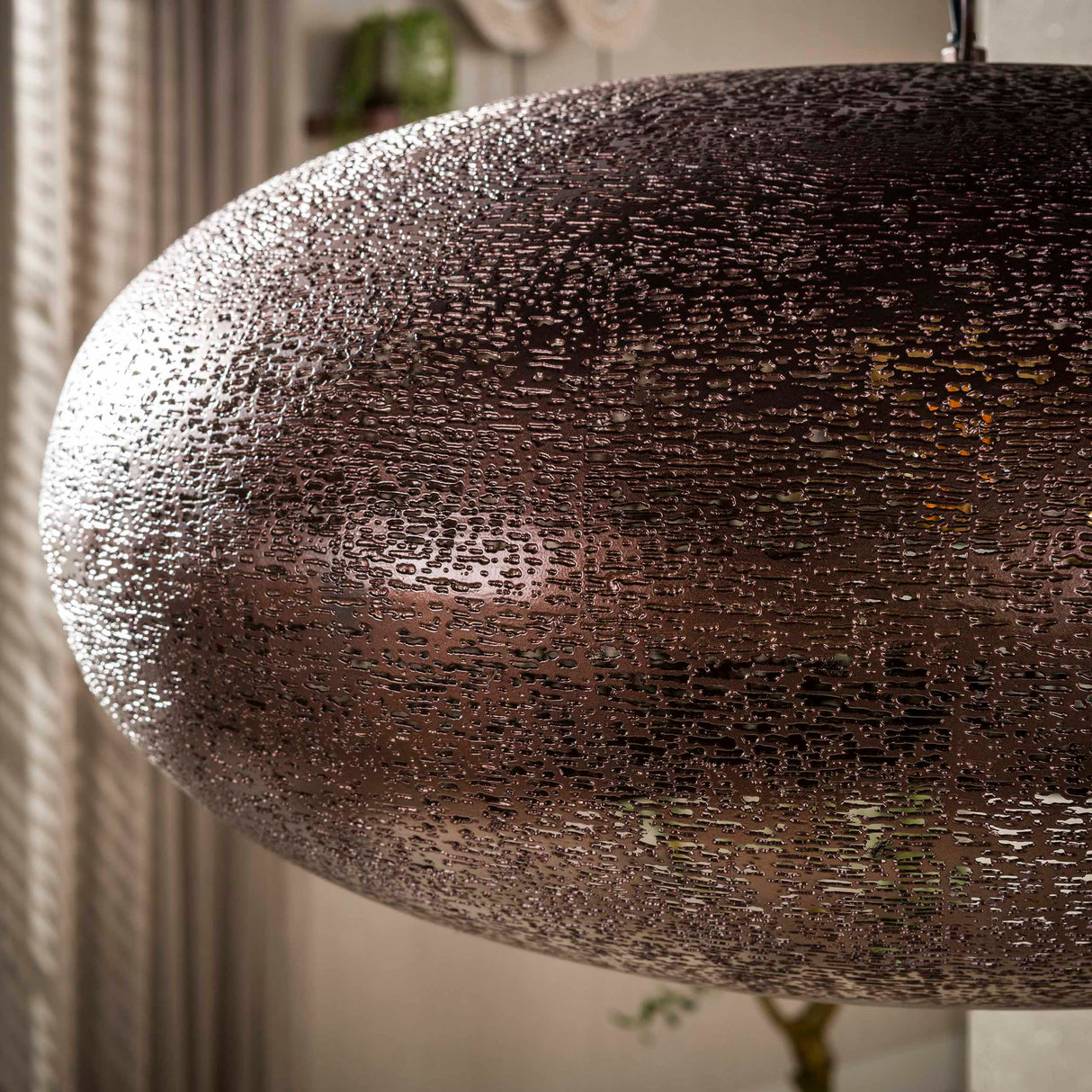 Hanglamp 1-lichts antiek koper Chase Ø68 cm