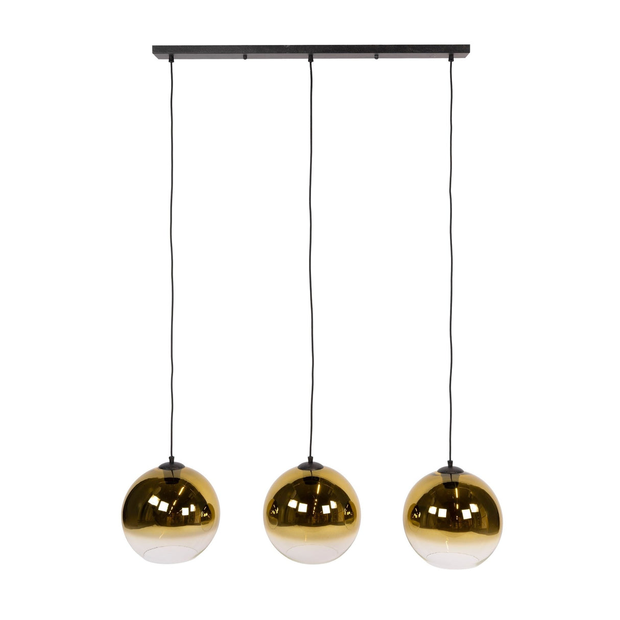 Glazen hanglamp Juliette 3-lichts goud glas