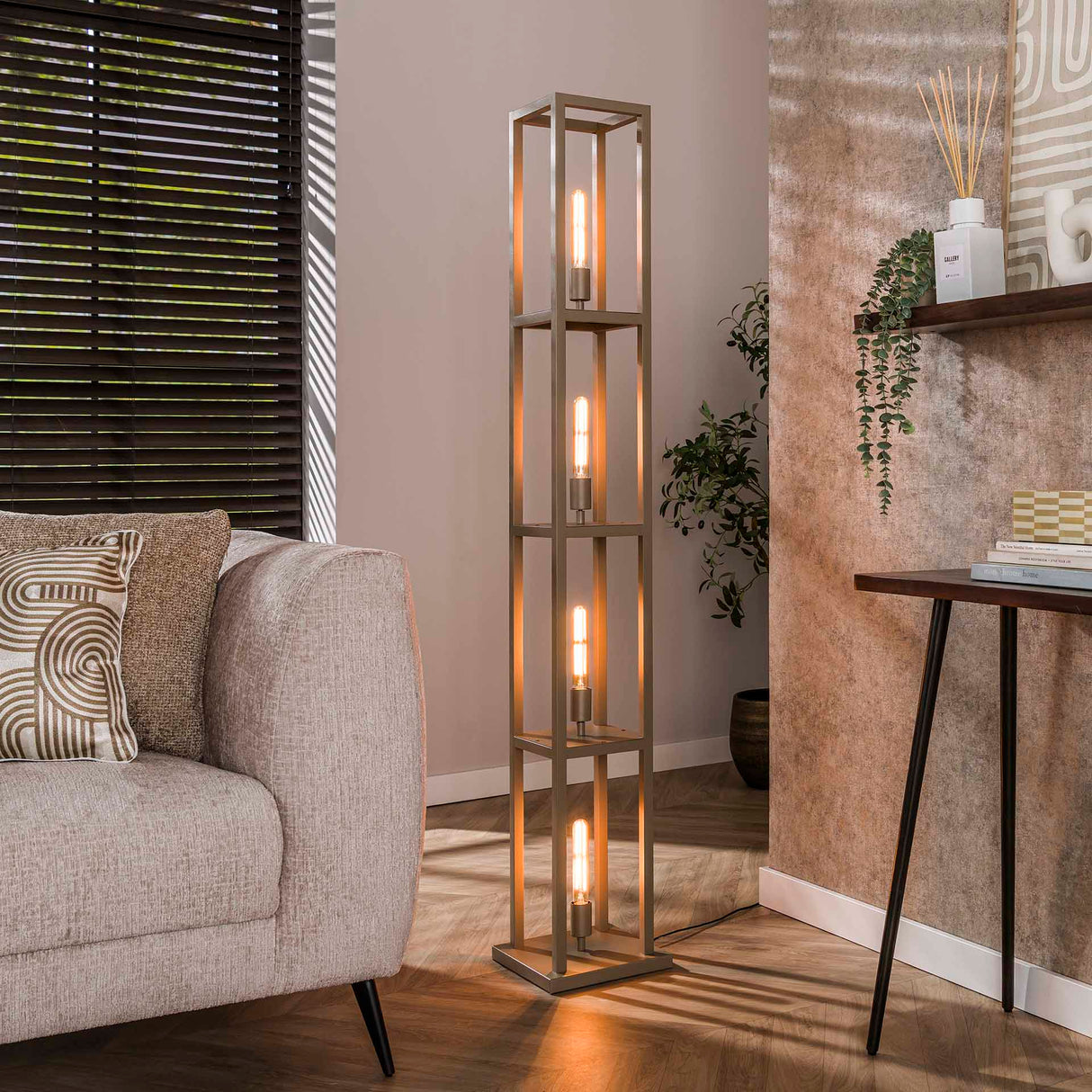 Design Stehlampe Nova 4-flammig - Beige - 160 cm