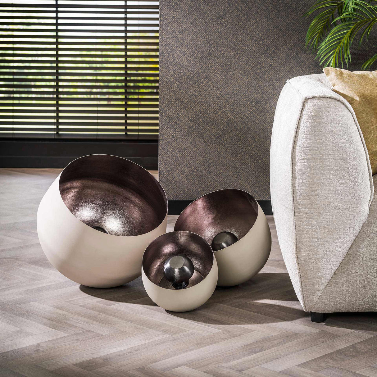 Industrietischlampe Basel Naturel Grau Ø50