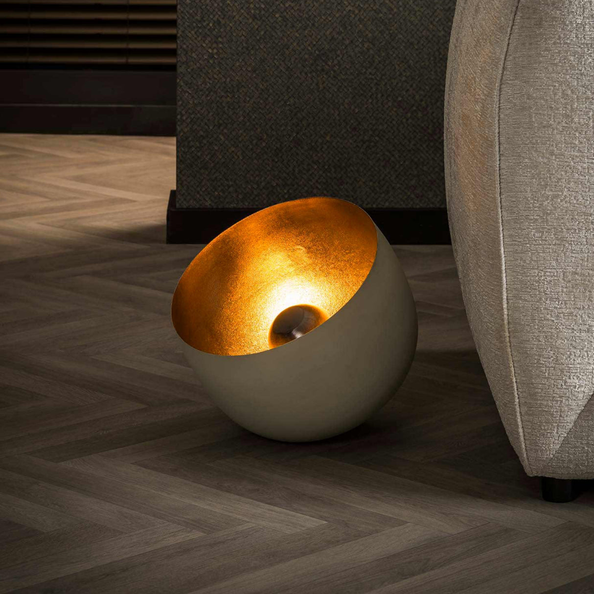 Industrietischlampe Basel Naturel Grau Ø36