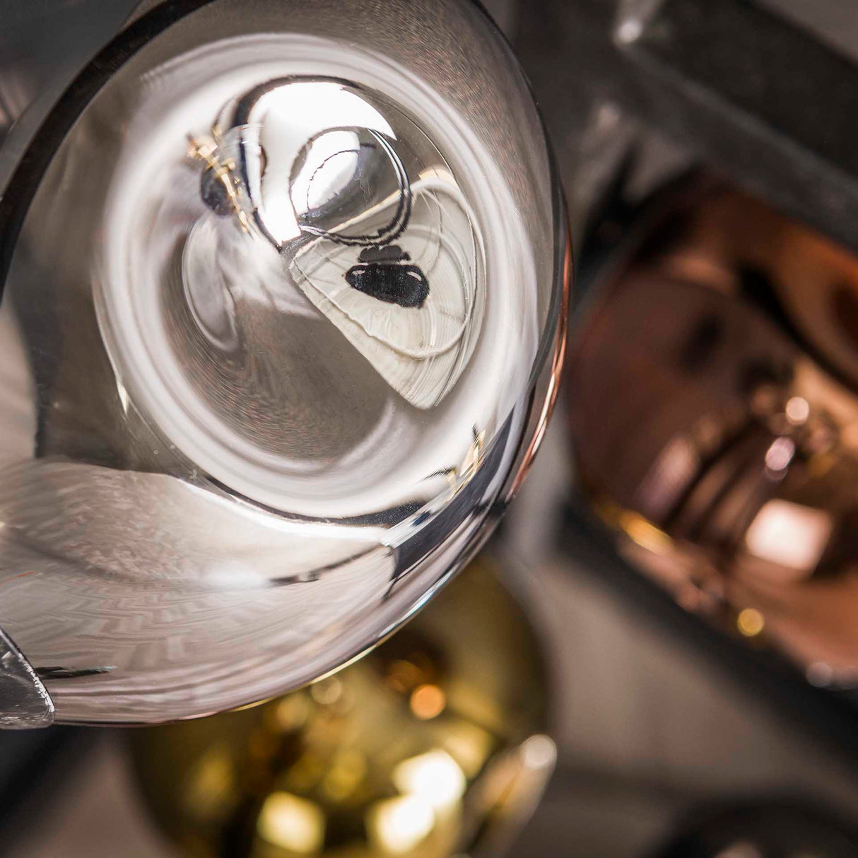 Industrielle Stehlampe Ada 5-flammig Buntglas Ecke