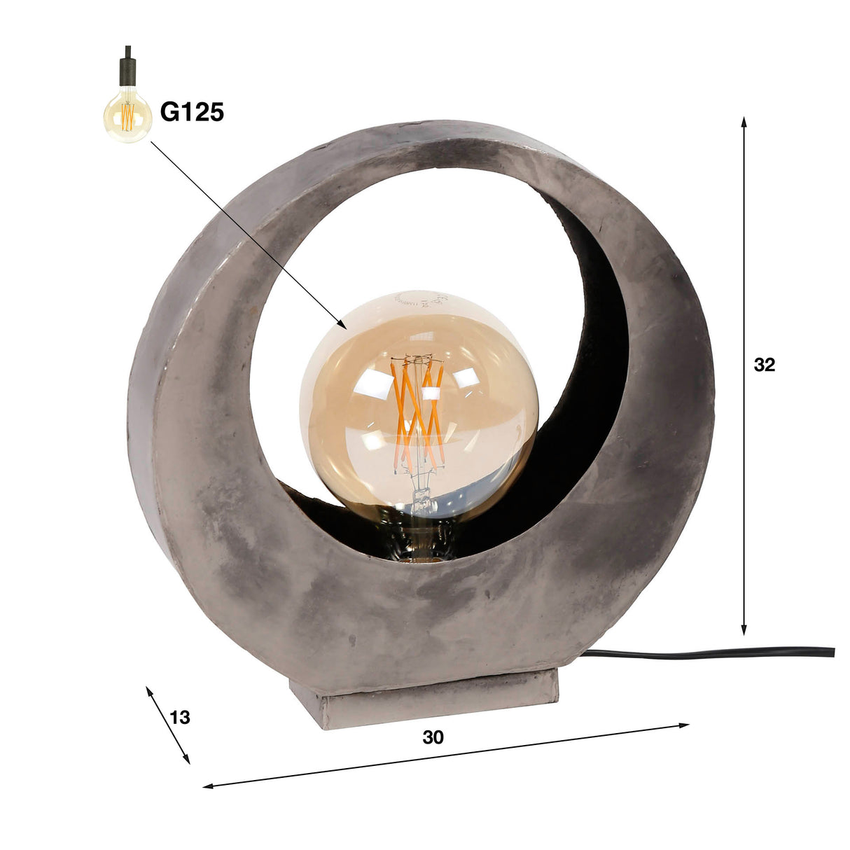 Industrielle Tischlampe Mia Metal Round