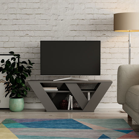 TV-Möbel Pipralla Anthrazit Melamin 110x40x30 cm