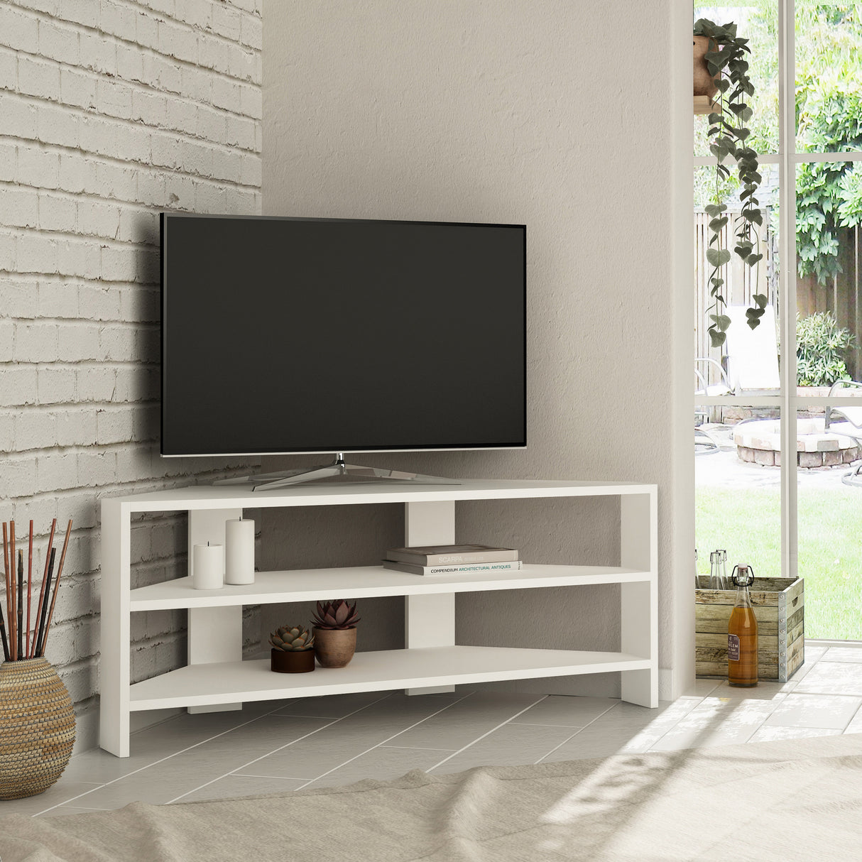 TV-Möbel Thales White Melamin 110x45x36 cm