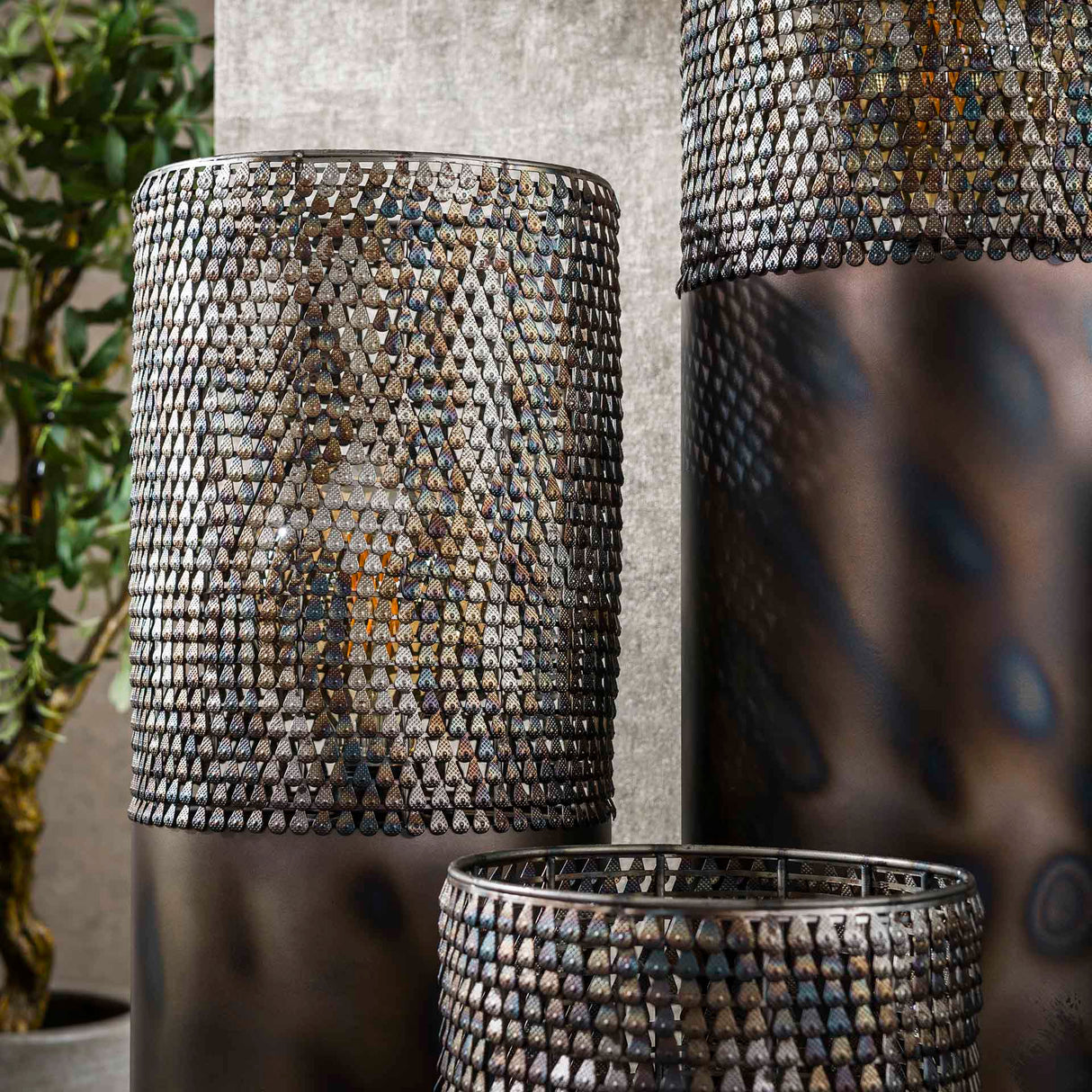 Stehlampe Zylinder Brick 60 cm schwarz braun