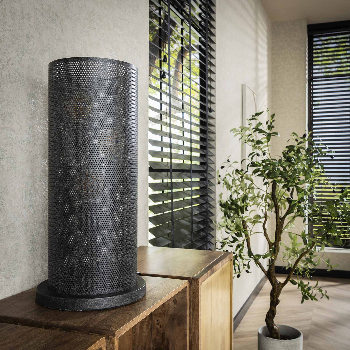 Tischlampe Knox 3-flammig Mesh schwarz