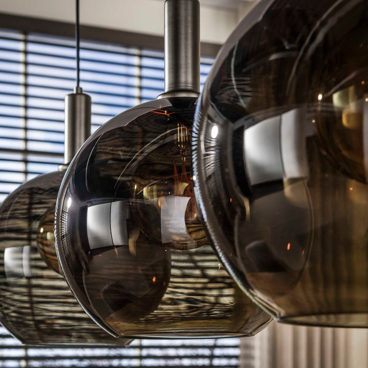 Hängelampe Nero Trio 3-flammig Schwarz Metall 115 cm