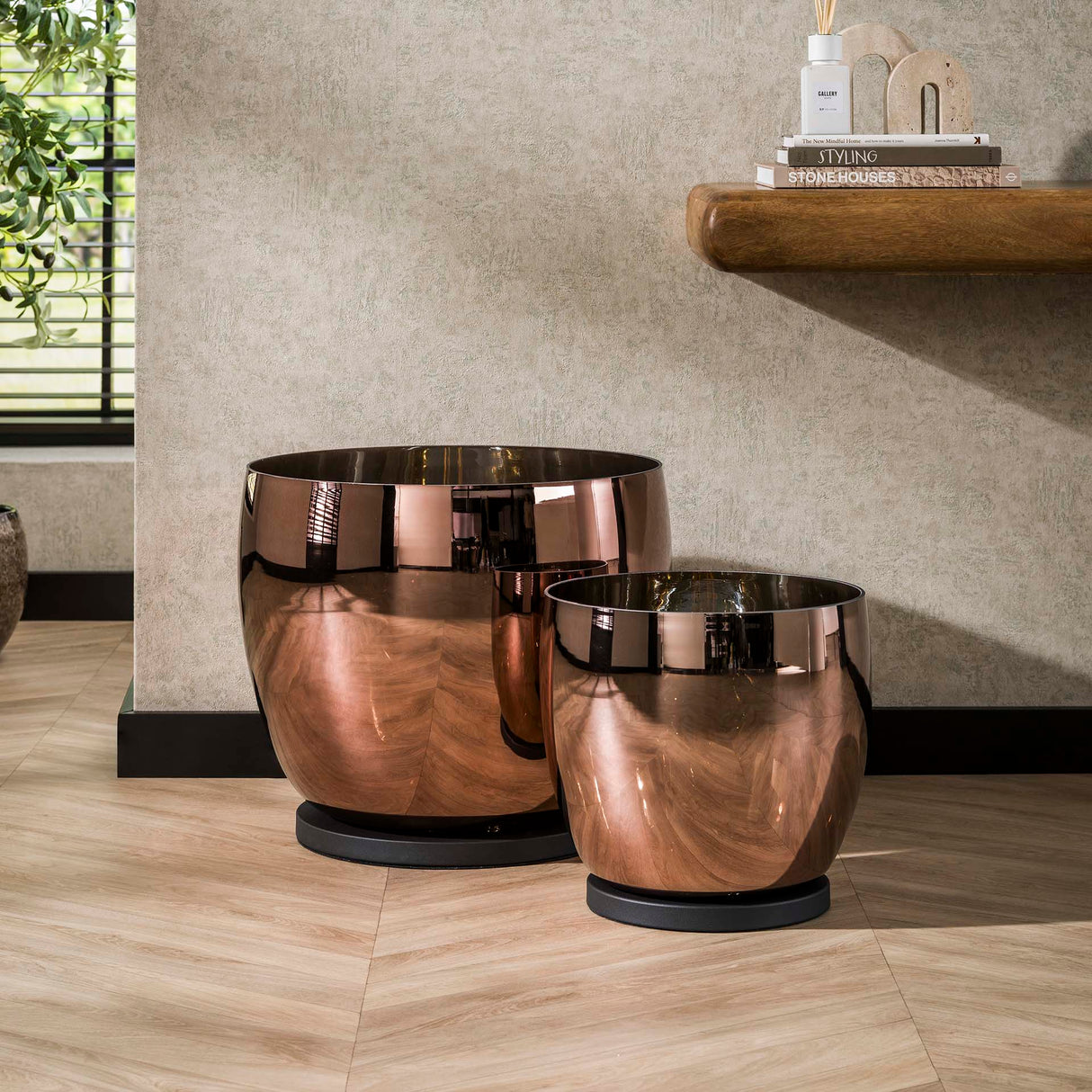 Stehlampe Dain UP XXL Kupferfarbenes Glas