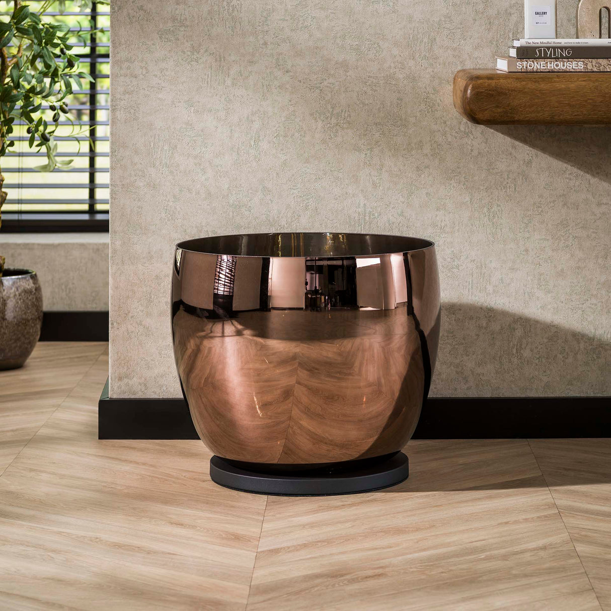 Stehlampe Dain UP XXL Kupferfarbenes Glas