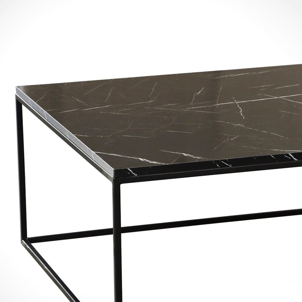 Salontafels - Vierkante salontafel zwart Marmerlook - 75x75 cm - Pola - Dimehouse