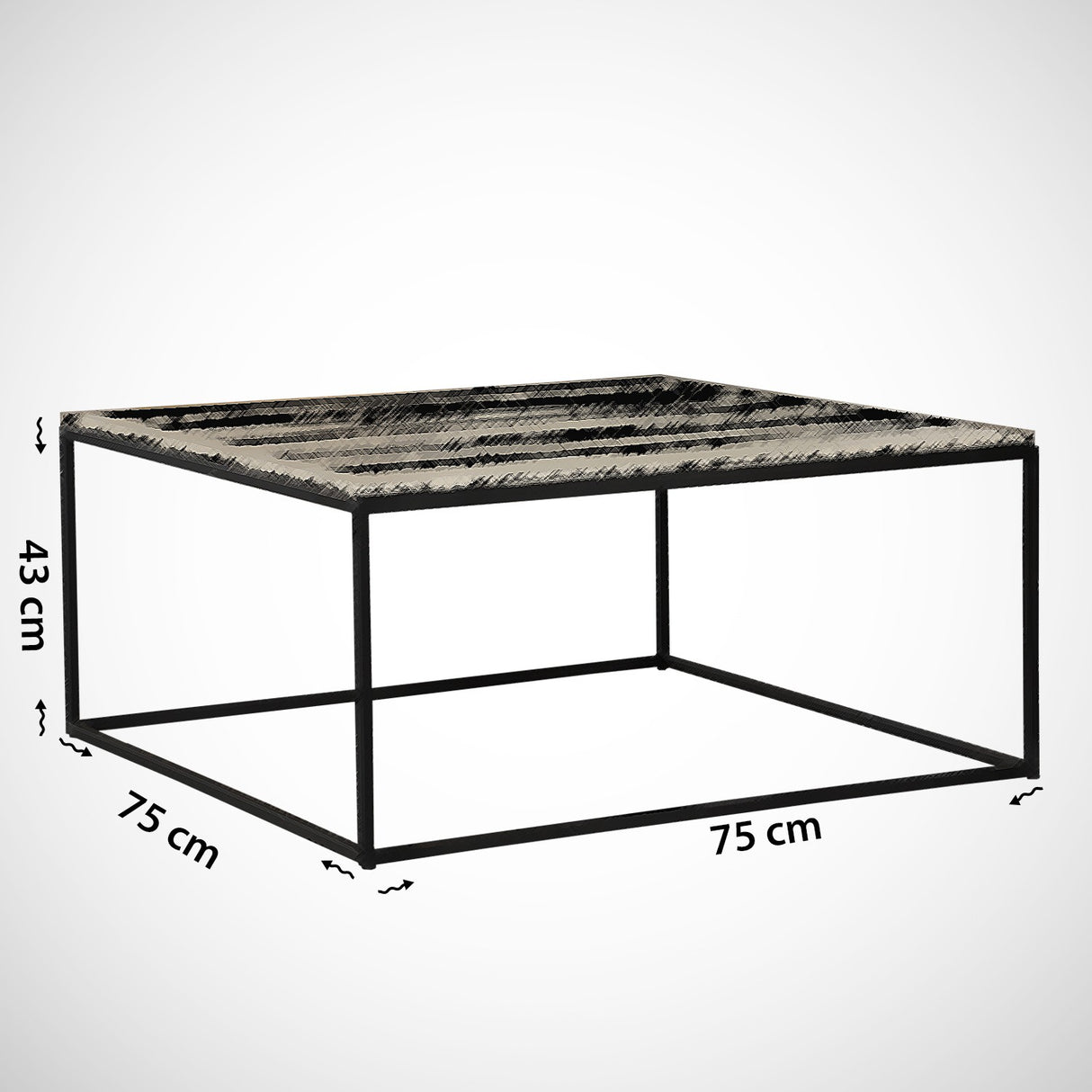 Salontafels - Vierkante salontafel wit Marmerlook - 75x75 cm - Pola - Dimehouse