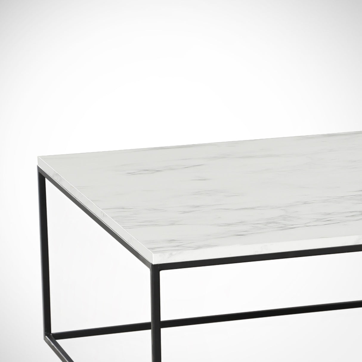 Salontafels - Vierkante salontafel wit Marmerlook - 75x75 cm - Pola - Dimehouse
