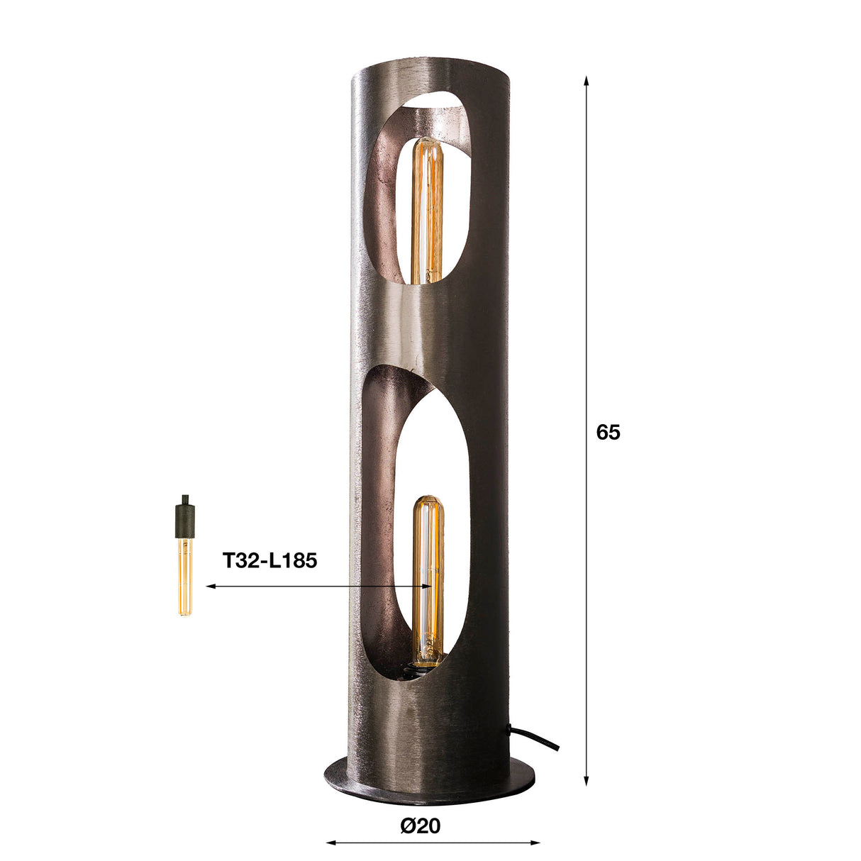 Tischlampe Enya aus Metall mit organischen Formen