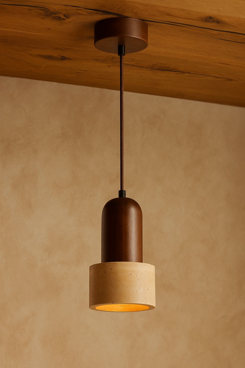 Loer - Walnussbeige Walnuss-Travertin-Kappe