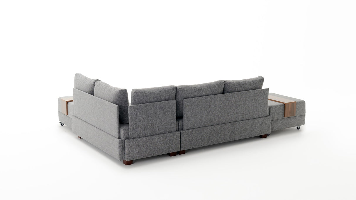 Banken - Slaapbank grijs stof - XXL 280 x 210 - Rechts - Fly - Dimehouse