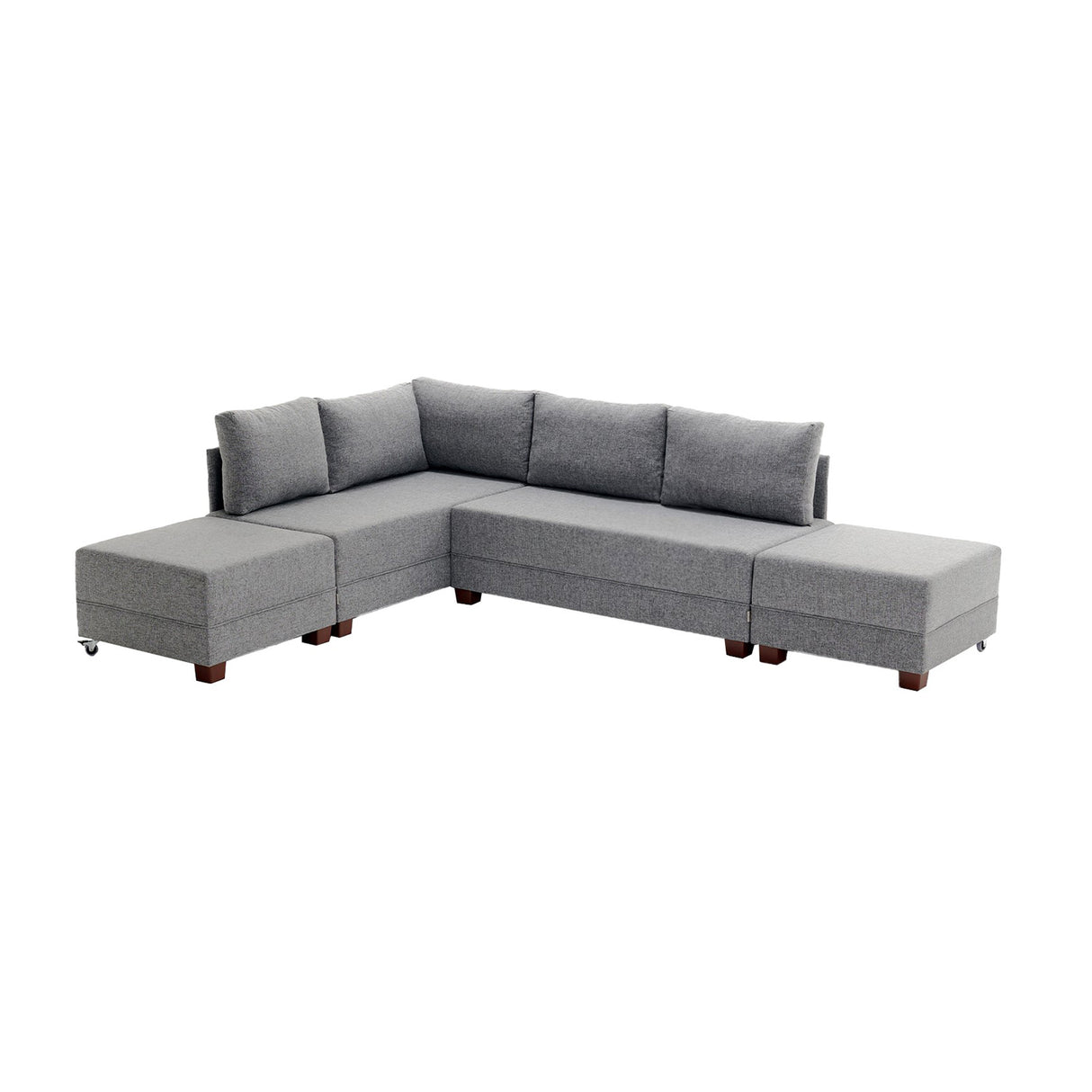 Banken - Slaapbank grijs stof - XXL 280 x 210 - Links - Fly - Dimehouse