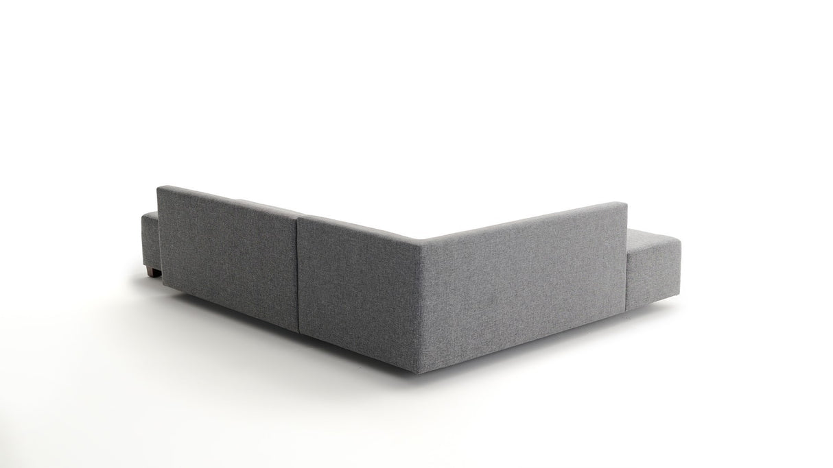 Banken - Slaapbank grijs stof - XL 280x206 cm - met wielen - Links - Manama - Dimehouse