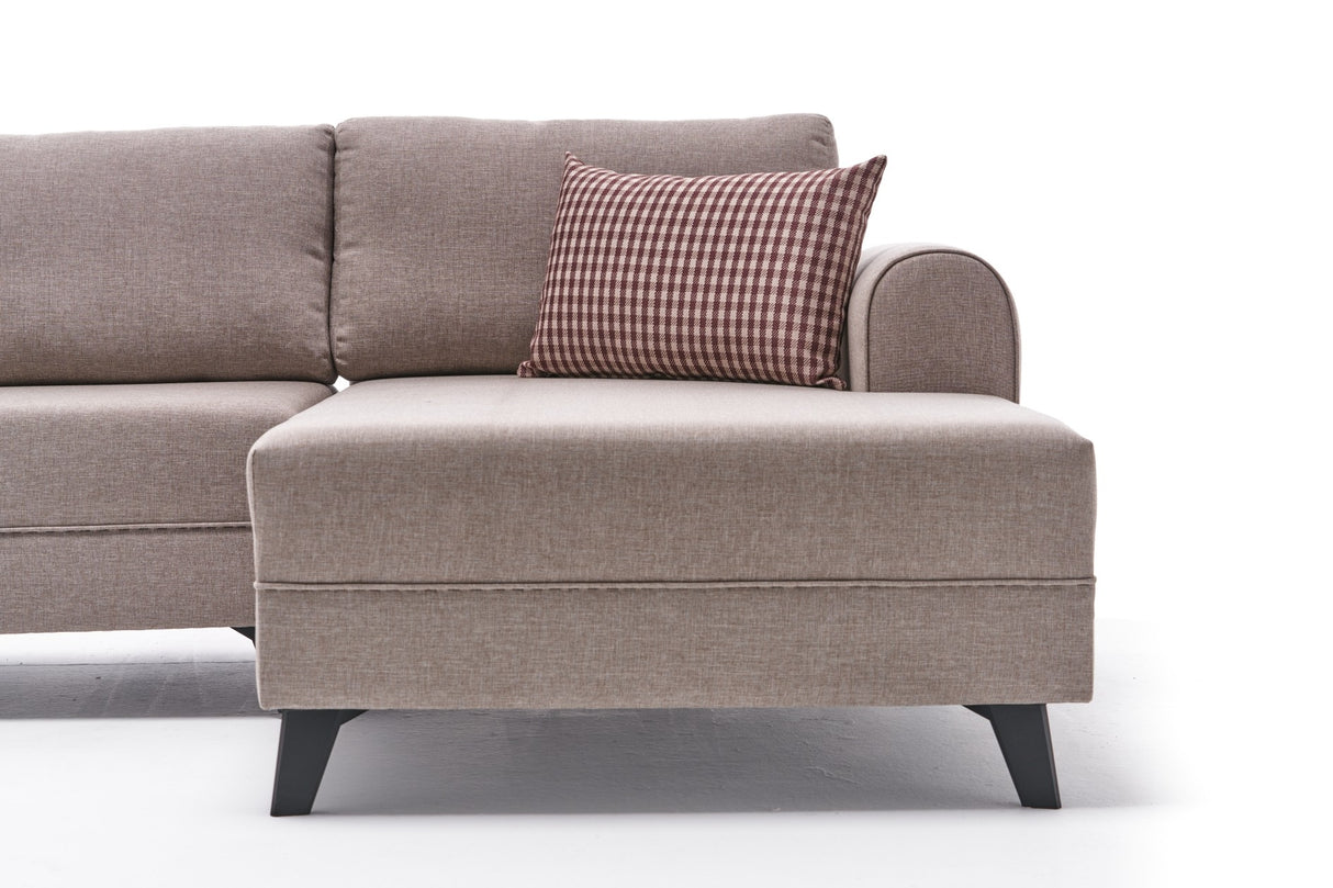 Schlafsofa beiger Stoff – U-Sofa – XXL 300 × 202 × 152 cm – Belen