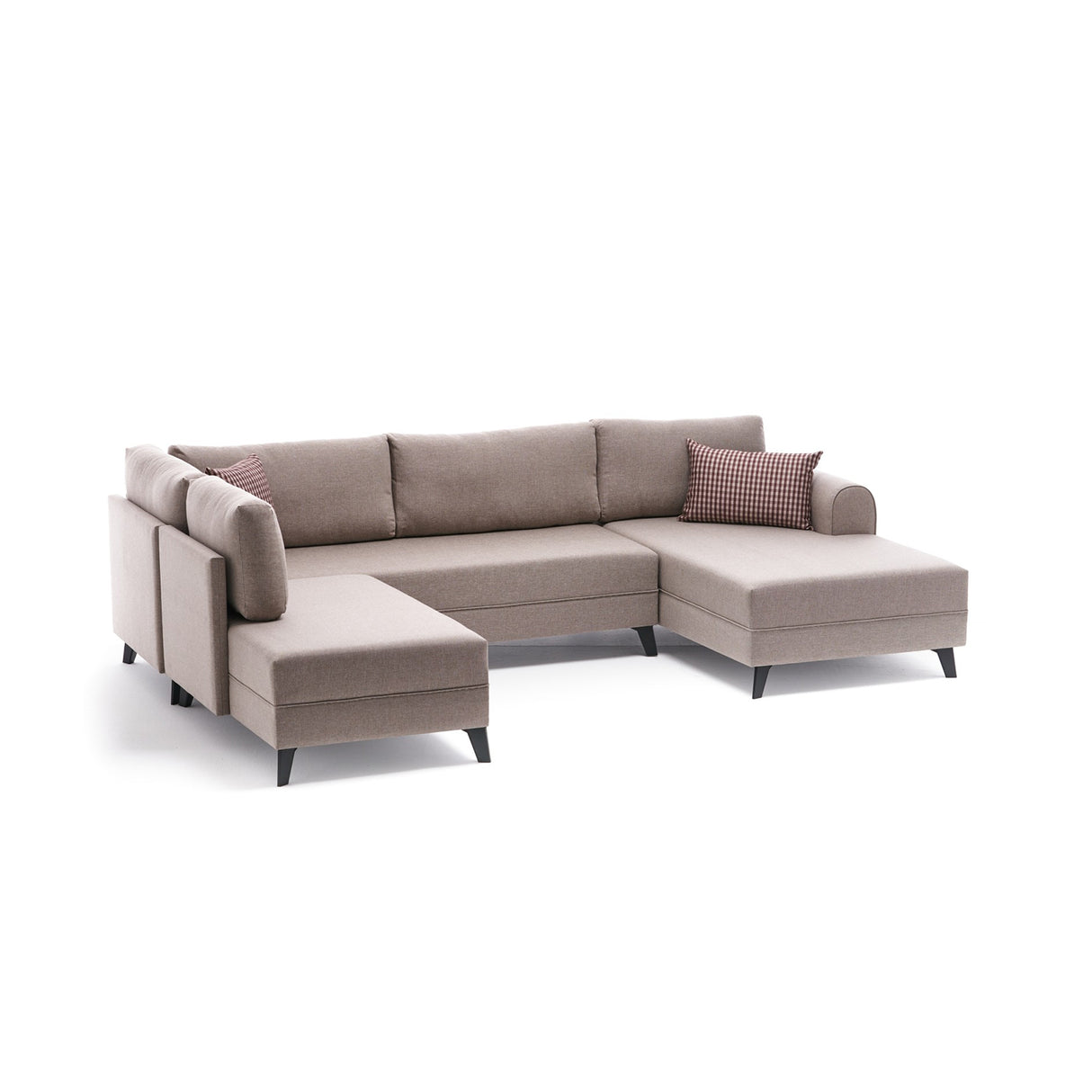 Schlafsofa beiger Stoff – U-Sofa – XXL 300 × 202 × 152 cm – Belen