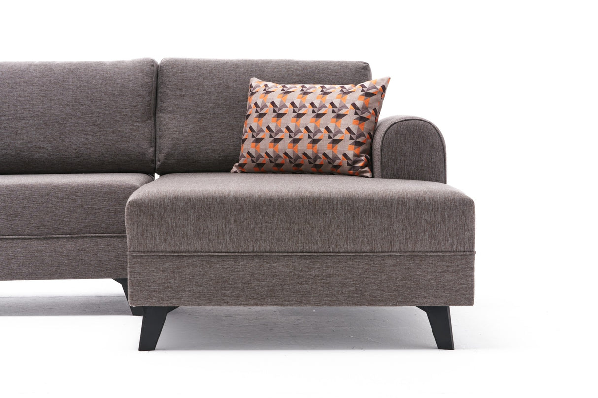 Schlafsofa taupefarbener Stoff – U-Sofa – XXL 300 × 202 × 152 cm – Belen
