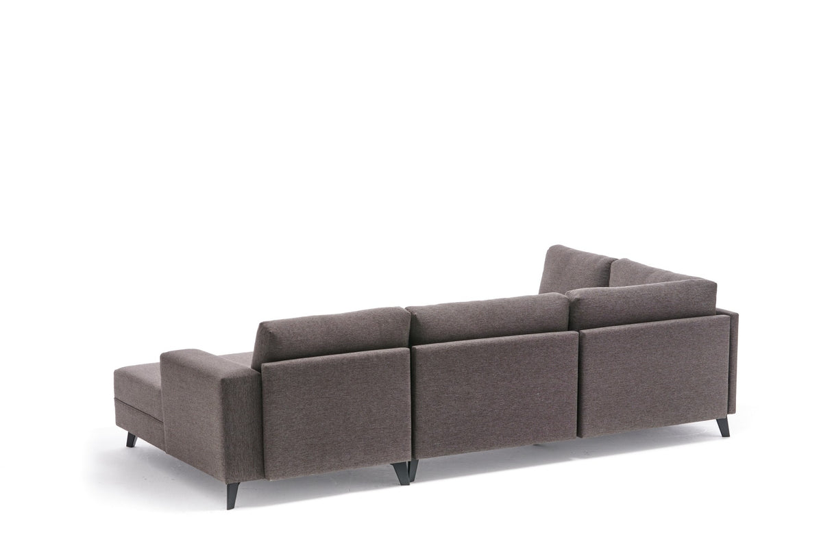 Schlafsofa taupefarbener Stoff – U-Sofa – XXL 300 × 202 × 152 cm – Belen