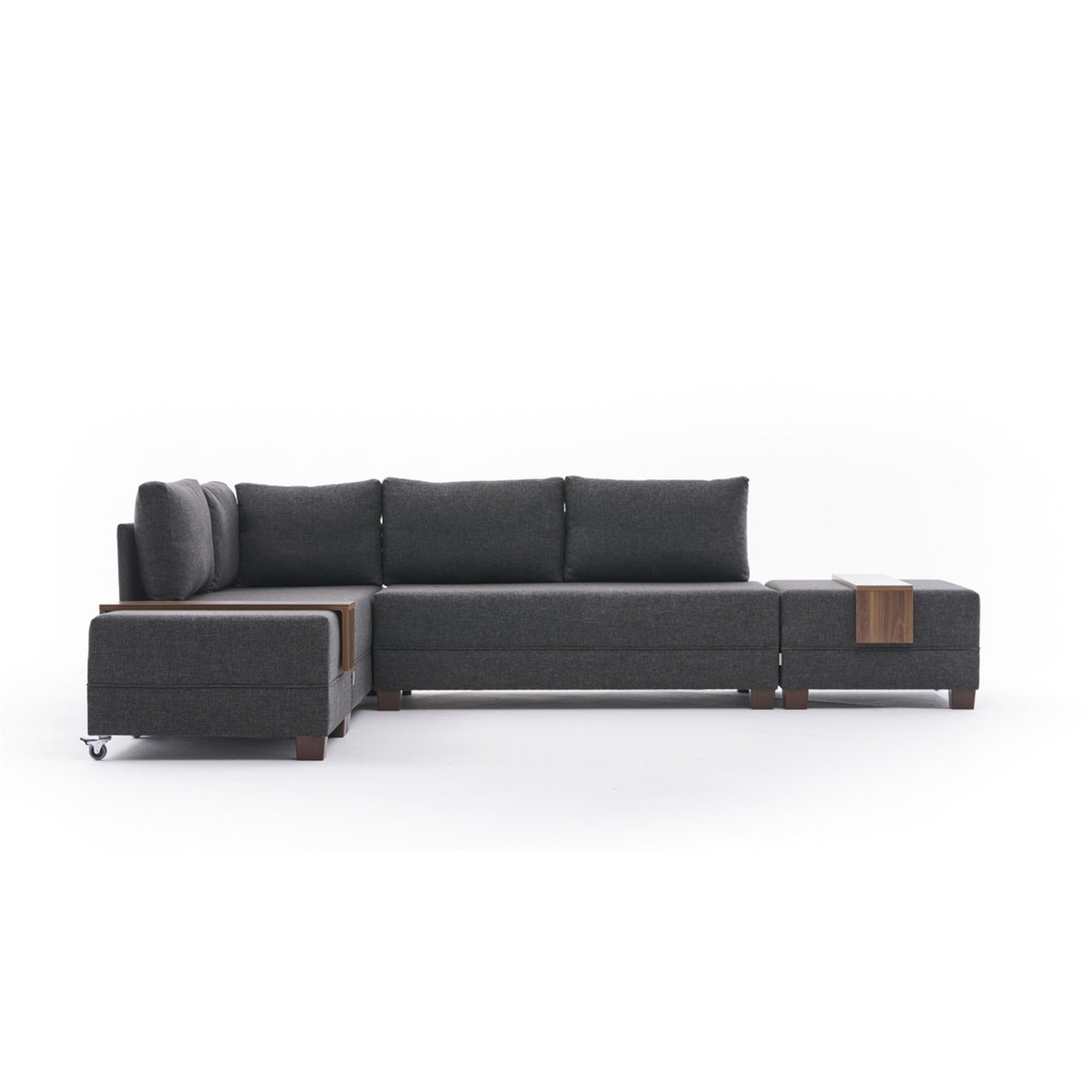 Banken - Slaapbank antraciet stof - XXL 280 x 210 - Links - Fly - Dimehouse