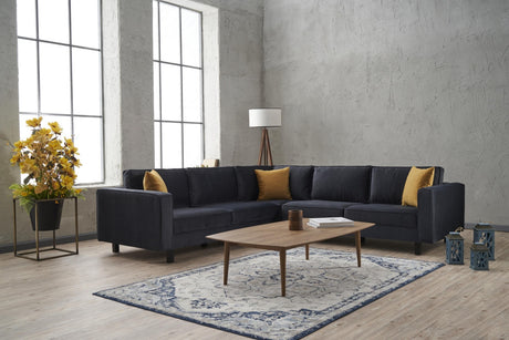 Ecksofa Kale Velvet Anthrazit - fünf Personen