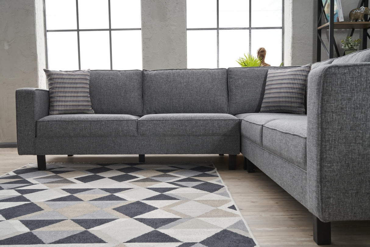Ecksofa Bare Fabric Grey – fünf Personen