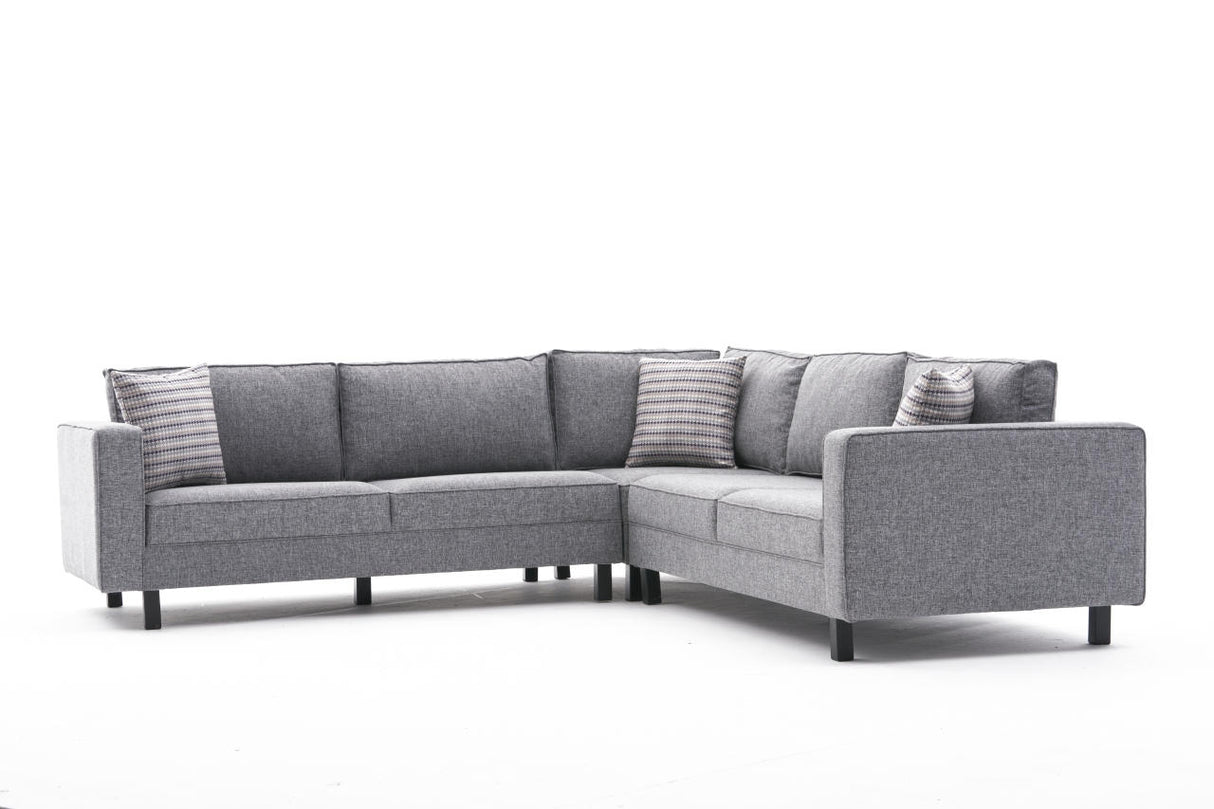 Ecksofa Bare Fabric Grey – fünf Personen