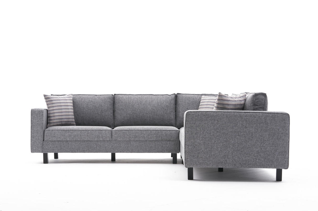 Ecksofa Bare Fabric Grey – fünf Personen