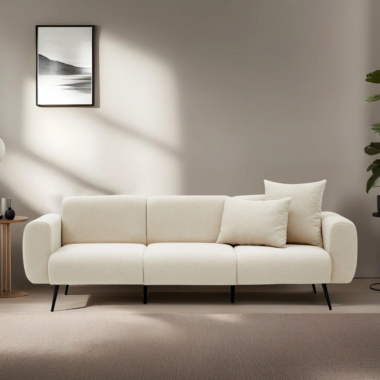 3-sitzer Sofa Beilagencreme