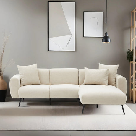 Ecksofa rechts Side cremefarben