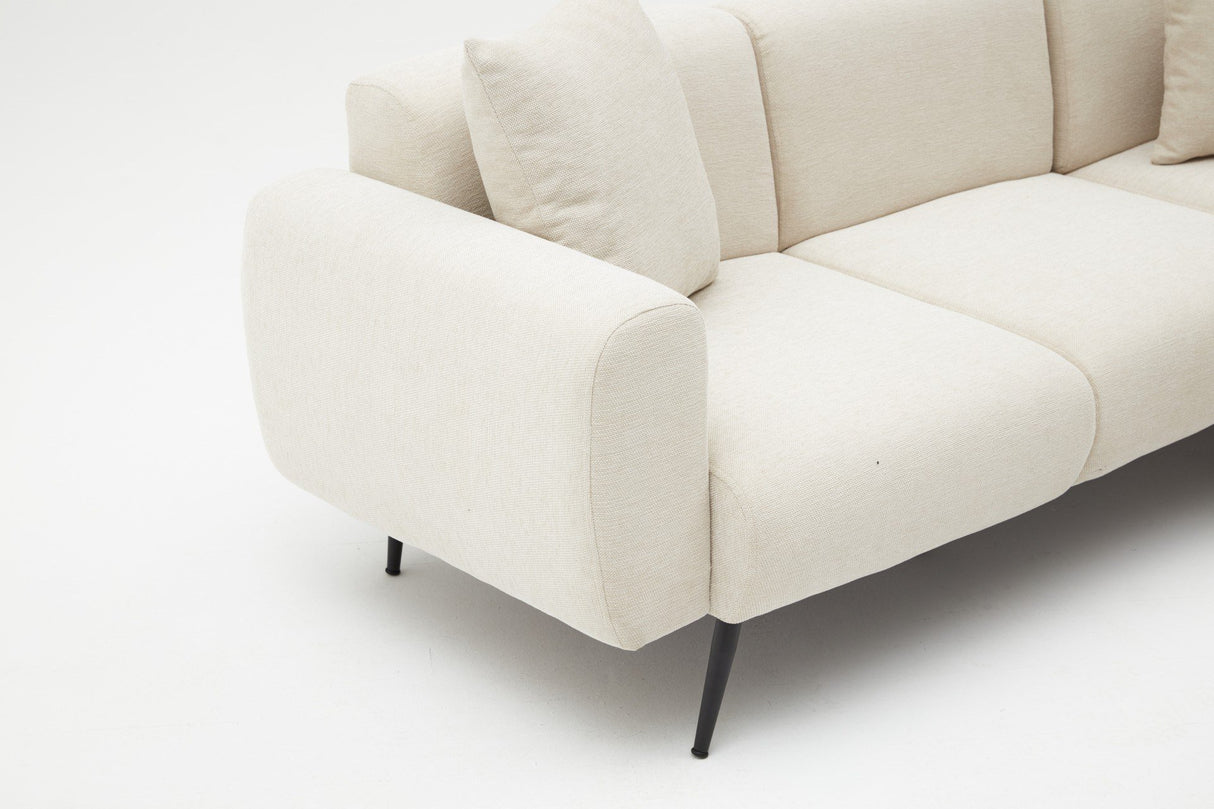 Ecksofa rechts Side cremefarben