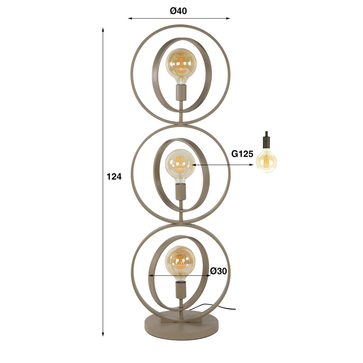 Moderne Vloerlamp Beige Otan 3-lichts